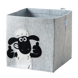 LIFENEY Meets Shaun the Sheep Storage Box for Kids - Felt Box with the Iconic Sheep for Storing Toys - 33 x 33 x 33 cm Fits Classic Cube Shelves