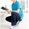 Amfamie Scrub Pants, Powder Stretch, Full Rubber, Non-See-through, Absorbent, Quick