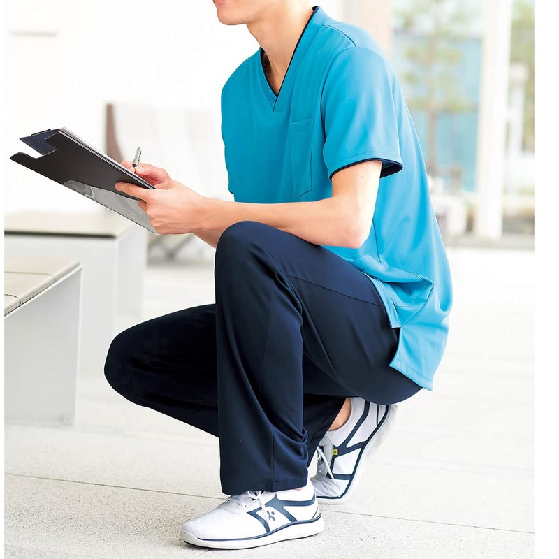 Amfamie Scrub Pants, Powder Stretch, Full Rubber, Non-See-through, Absorbent, Quick