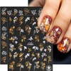 9 Sheets Fall Nail Stickers 3D Self-Adhesive Autumn Maple Leaf