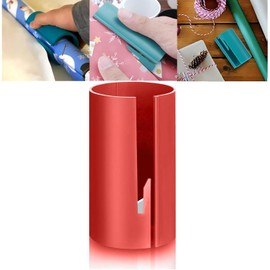 Wrapping Paper Cutter - Gift Wrap Cutter for Christmas, Secure & Easy-to-Use Fast Kraft Paper Roll Slitter, Appropriate for Effortless Wrapping at & Christmas (Red, 1Pcs)