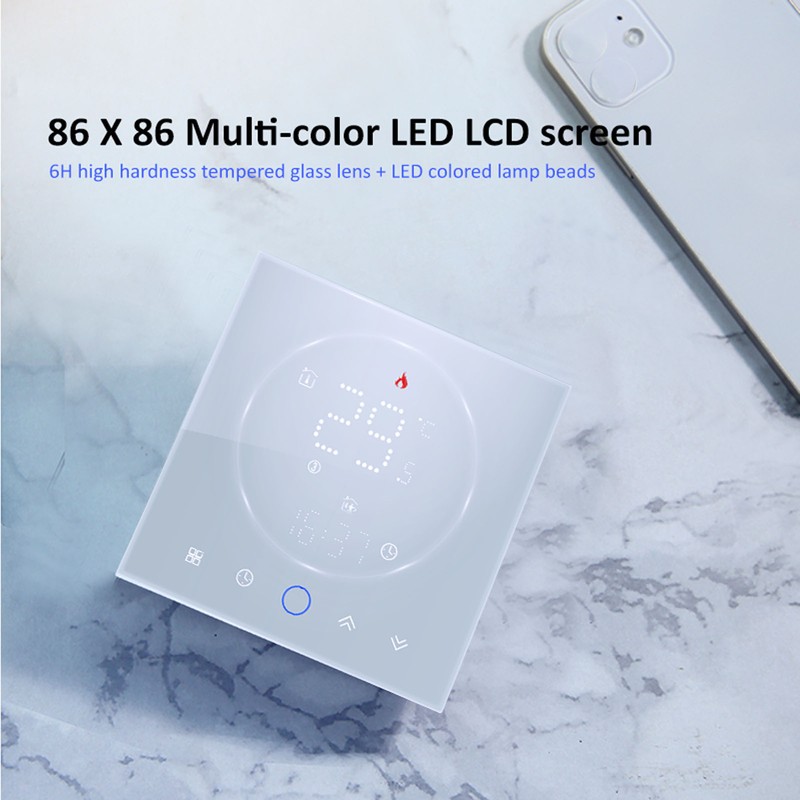 Smart Thermostat LED Screen Water Heating Control 13mm Recessed Wireless