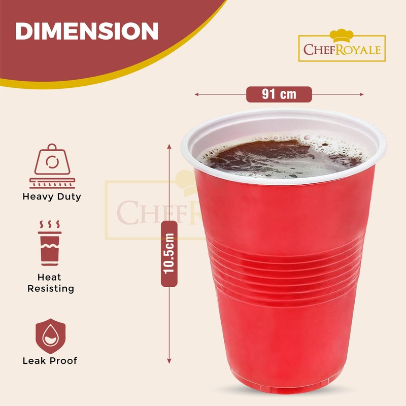 CHEF ROYALE red Cups (25, 12)