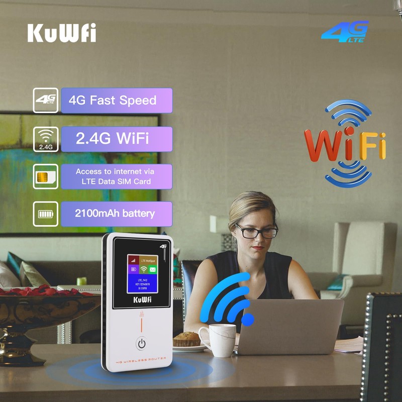 KuWFi High Speed 4G LTE Router, 4g Wireless Router with