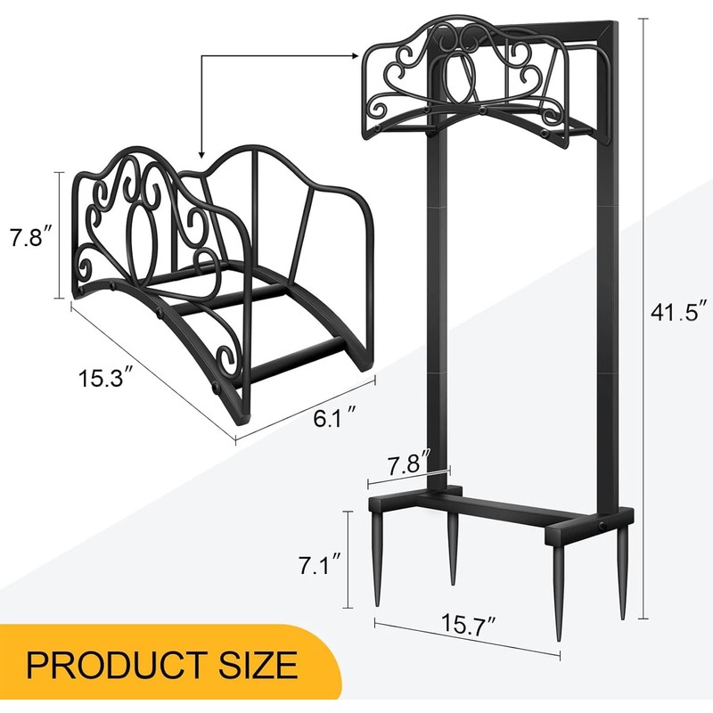 Shomextol Garden Hose Holder -Upgraded Hose Holder Holds,Freestanding Heavy Duty