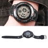 Black Men Digital Watch Waterproof LED Backlight Stopwatch Countdown 12/24