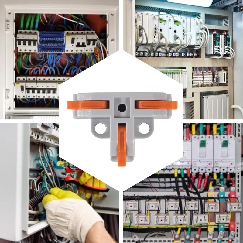 10Pcs Compact Wire Conductor Connector, T-Shape Lever Nut Wire Connector,