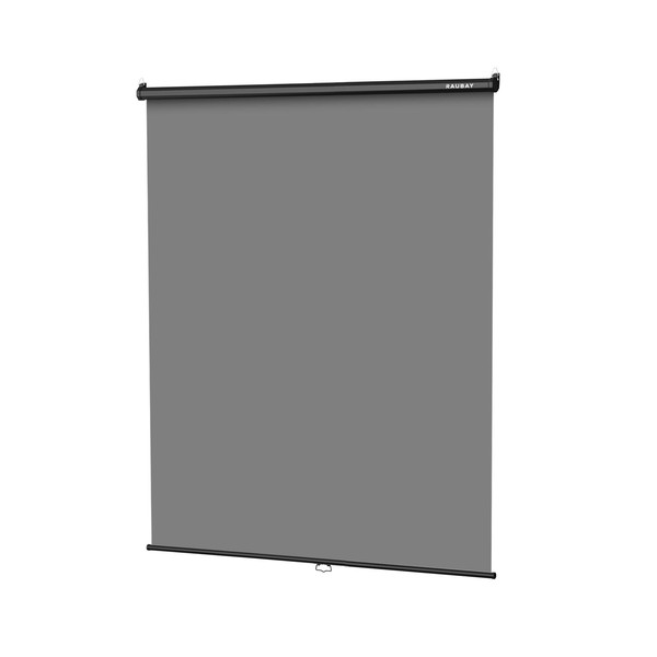 RAUBAY Retractable Pull Down Grey Screen Backdrop - 59.8" x