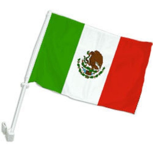12x15 Wholesale lot 12 Mexico Mexican Double Sided Car Vehicle 12"x15" Flag (FI)