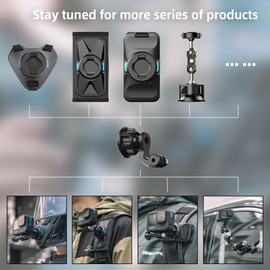 SUREWO Magnetic Quick Release Motorcycle Helmet Chin Strap Mount for Go Pro, Magnetic Dirt Bike Helmet Mount Compatible with Go Pro Hero 13,12,11,10, 9, 8, 7, (2018), 6 5,DJI Osmo Action 5 Pro/4/3