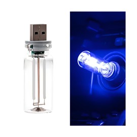Sandfren USB LED Car Atmosphere Light, Mini Vehicle Ambient Interface Charging Lighting Bottle, Portable Automotive Night Lamp Decoration Accessories, Universal for SUV, Sedan, Truck (Blue)