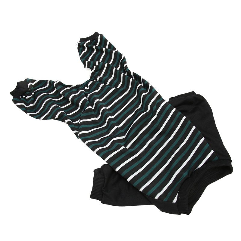 Striped Dog Pajamas Soft Stretchy Fashionable 4 Legged Puppy Pajamas