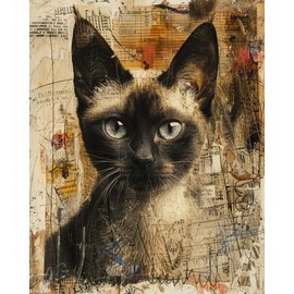 XTXGERL Cat Paint by Numbers Kit for Adults, Vintage Animal Paint by Number on Canvas, Scenery Digital Oil Painting Kits Suitable for Home Wall Decoration Gift 20"x16"