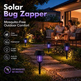 Solar Bug Zapper Lights for Outdoor Use – Waterproof Dual Mode Mosquito Lamps for Garden, Patio & Yard