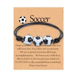 Soccer Bracelet Gifts for Daughter Son Birthday Gift for Grandson Granddaughter Inspirational Gifts for Friend Bestie Soccer Stuff for Football Lovers Gifts for Sister Brother Graduation Gift