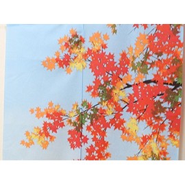 Noren Noren "Autumn Fuji" [IT] [DM] (#9893103) Size: 33.5 x 59.1 inches (85 x 150 cm) Divider Mt. Fuji Japanese Style Japanese Pattern Autumn Leaves