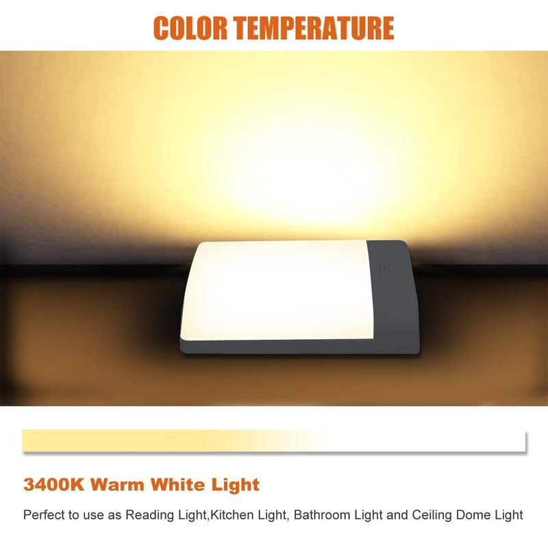 Facon LED Pancake Light Single Square Dome Light with Switch,