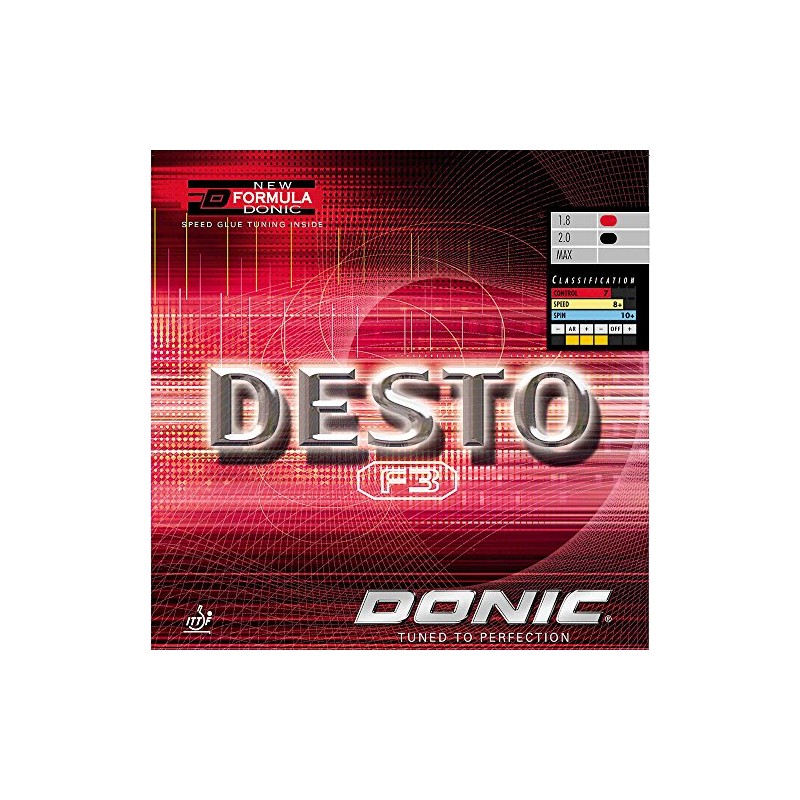 DONIC Rubber Desto F3, options 2.3 mm, red
