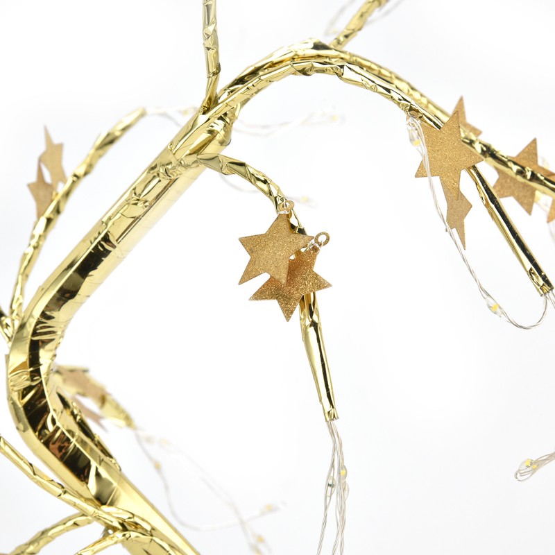72LEDs Light Tree Shape USB Or Battery Powered Golden FivePointed