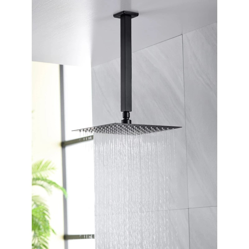 Anpean 12 Inch Square Ceiling Mounted Shower Arm and Flange,