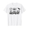 Skateboard Accessori Skateboarder Eat sleep Pattinatrice Maglietta