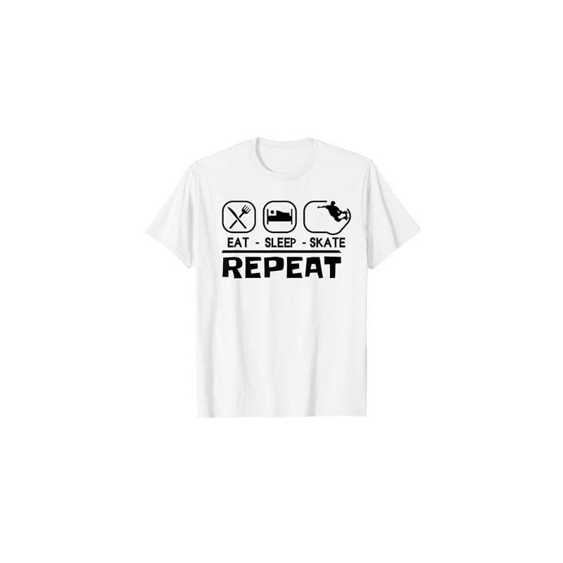 Skateboard Accessori Skateboarder Eat sleep Pattinatrice Maglietta