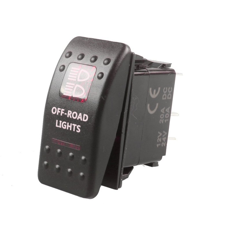 Mintice™ 12 V Car Red LED Light Illuminated Rocker Switch
