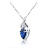 Ice Gems Sterling Silver Created Sapphire & White Topaz Heart