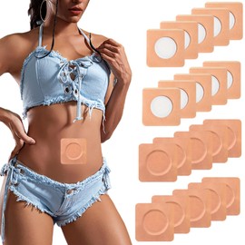 20pcs Hypoallergenic Castor Oil Pack Wrap for Belly Button Disposable Castor Oil Patches Belly Button, Self-Adhesive, No Washing(Oil Not Included) Skin Color