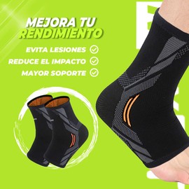 MAXFIT Tobillera De Compresión, Protección Tobillo, Tobillera Deportiva Ortopédica, Tobilleras Gym, Para Basquetbol, Tobilleras Para Esguince, Tobillera Para Mujeres Y Hombres, Calcetas de Compresion Mod HH545 (Naranja, Large)