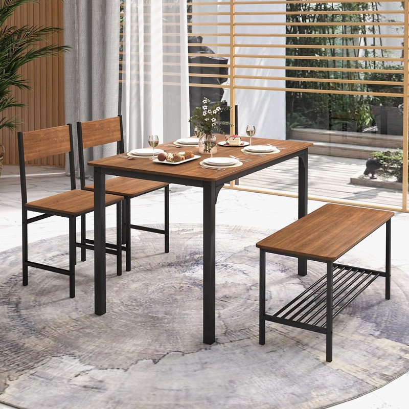 COSTWAY Dining Table Set for 4, Rectangular Kitchen Table Set