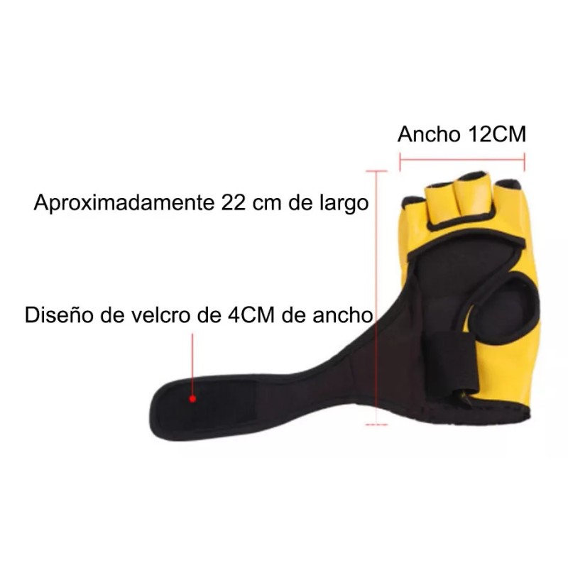 Dolores Guantes Entrenamiento Medio Dedo Kickboxing Box Fighter Muay