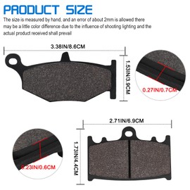 Yerbay Brake Pads Front/Rear Kit for Suzuki GSR 600 (06-10)/GSR 400 (06-08)