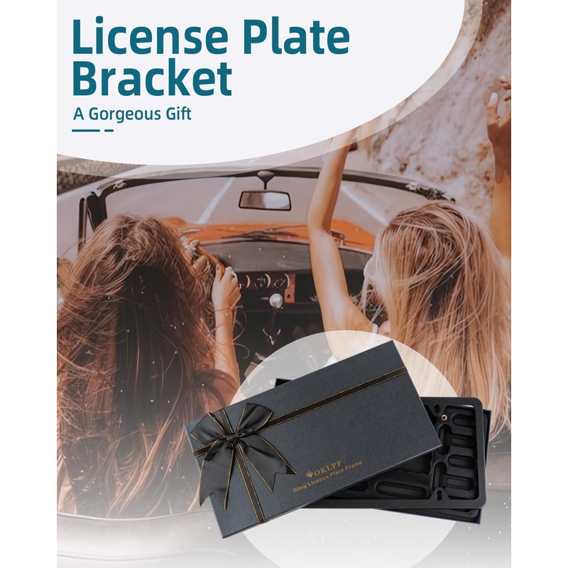 OKLPF Front License Plate Bracket- Front License Plate Mounting Kit，Universal
