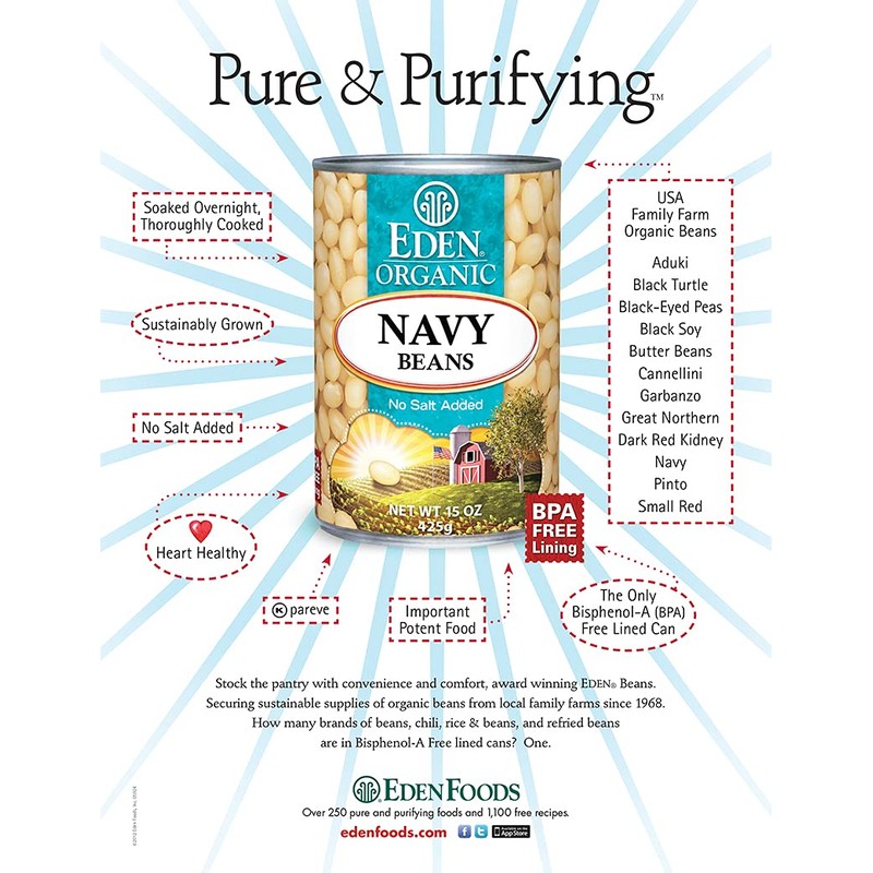 Eden Foods Navy Beans, 398ml