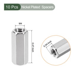 YOKIVE 10pcs M4 Spacers Brass Hex PCB Standoff Nut Height Consistency for Motherboard Circuit Board Electronics Silver Tone 12mm