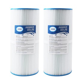 AmiBron PWK35B Replaces Hot Springs Limelight Series Spa Filters, Compatible with Watkins 1642301-1, 78161, 78286, Filbur FC-3921, Pleated Fabric Filter Media 2 Pack