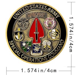 Hollycoin U.S. Army Challenge Coin Special Operations Command Sine Pari Military Challenge Coins for Veterans Collectors
