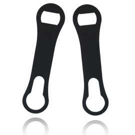 MCSDFN 2 Pcs Bottle Opener and Pour Spout Remover, Flat Bar Key Bar Beer Bottle Opener Bartender Accessories for Bartenders Home Kitchen Party, Black