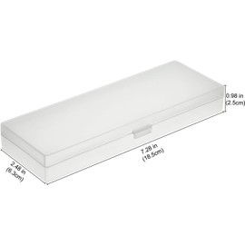 2Pieces Plastic Pencil Case Plastic Stationery Case with Hinged Lid and Snap Closure for Pencils, Pens, Drill Bits, Office Supplies (White)