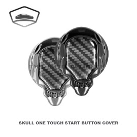 THE AUTO ALLIANCE 1* Skull Car One Click Start Button Car Engine Start Stop Lever Starter Cover - Black