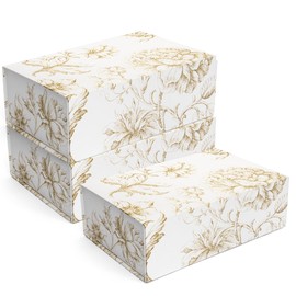 Sorarto Luxury Keepsake Gift Box 3-Pack | Gold Floral Decorative Boxes with Magnetic Lids for Presents, Wedding Memory Box, and Bridal Gifts. 11.5" x 7.5" x 3.5"