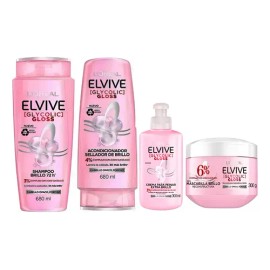 Tratamiento Elvive Glycolic Gloss Brillo Fortalecedor 4 Pz
