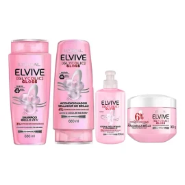 Tratamiento Elvive Glycolic Gloss Brillo Fortalecedor 4 Pz