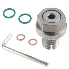 PETCHOR M12.1-1.25 x 15mm Oil Drain Plug Oversize Piggyback, Stainless Steel Self Tapping Oil Pan Thread Repair Kit with O-Ring