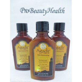 AGADIR ARGAN OIL Daily Moisturizing Shampoo 2.25 oz 3 bottles travel size!