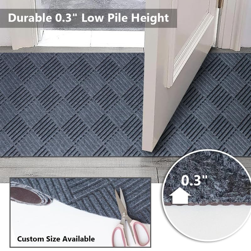 SHNOSU Runner Rugs 2FTx10FT Indoor Outdoor Hallway Runner Rubber Backing