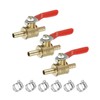 sourcing map 1/4" Mini Ball Valve, Brass Shut-Off Valve Switch