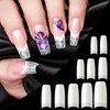 500PCS Natural False Nails Tips Lady French Style Acrylic Artificial
