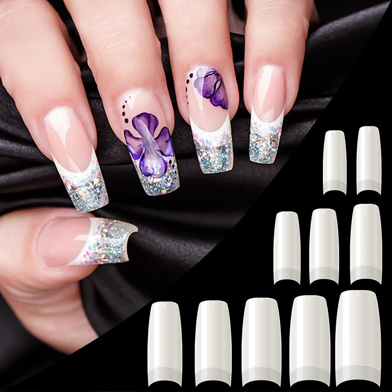 500PCS Natural False Nails Tips Lady French Style Acrylic Artificial